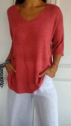 Anna™ | Lightweight Knit Top with V-Neck