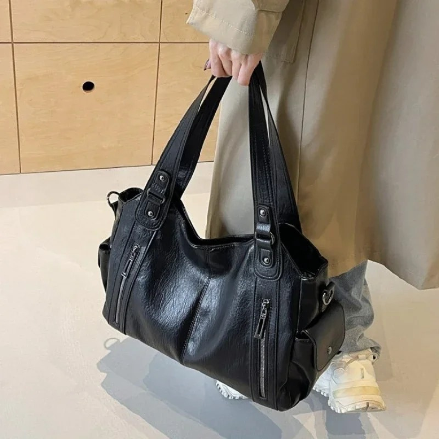 Uma | Dual Zipper Large Capacity Shoulder Bag