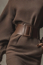 Cléa |  Short Knitted Dress with Matching Belt