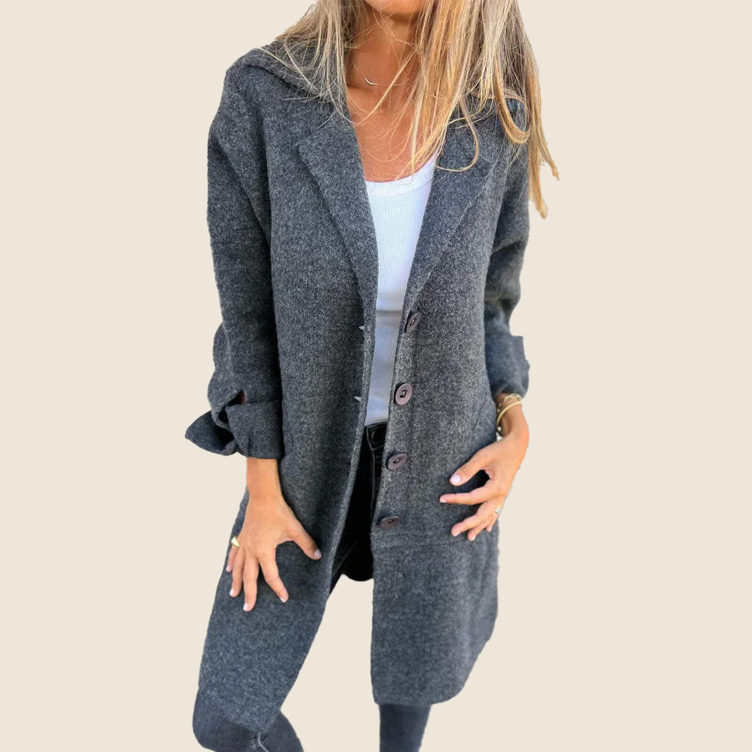Eloise – Textured Button-Front Coat