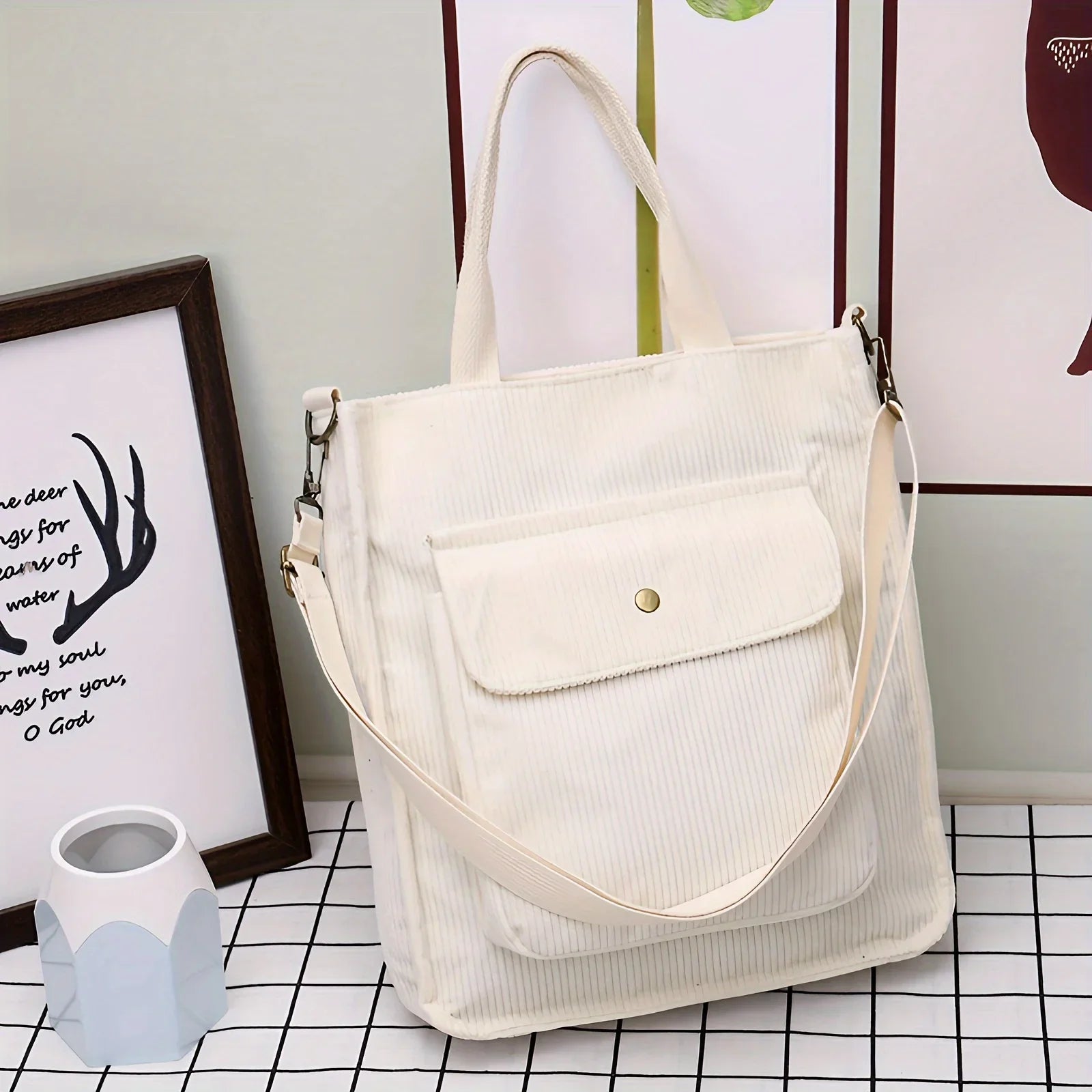 Harriet Corduroy Day Tote