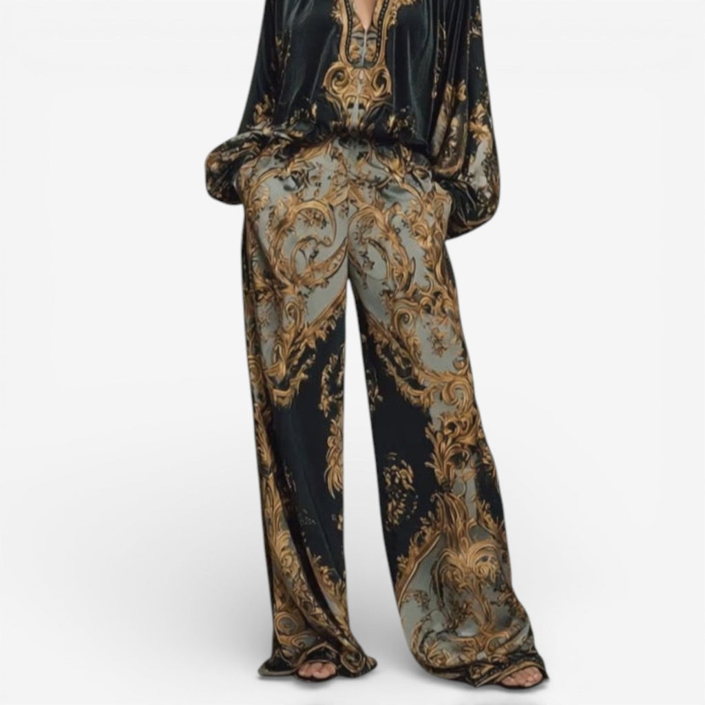 Maureen™ Elegant Printed Set | Ornate Fluid Co-Ord