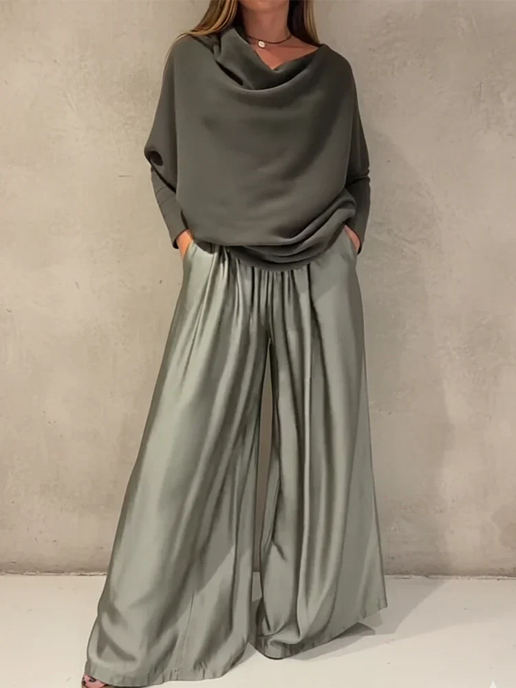 Georgina™ Elegant Off-Shoulder Set | Modern Sophistication with an Impeccable Drape