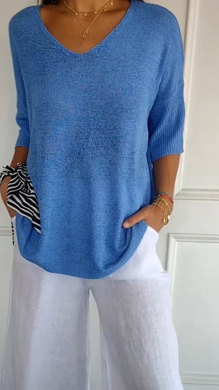 Anna™ | Lightweight Knit Top with V-Neck