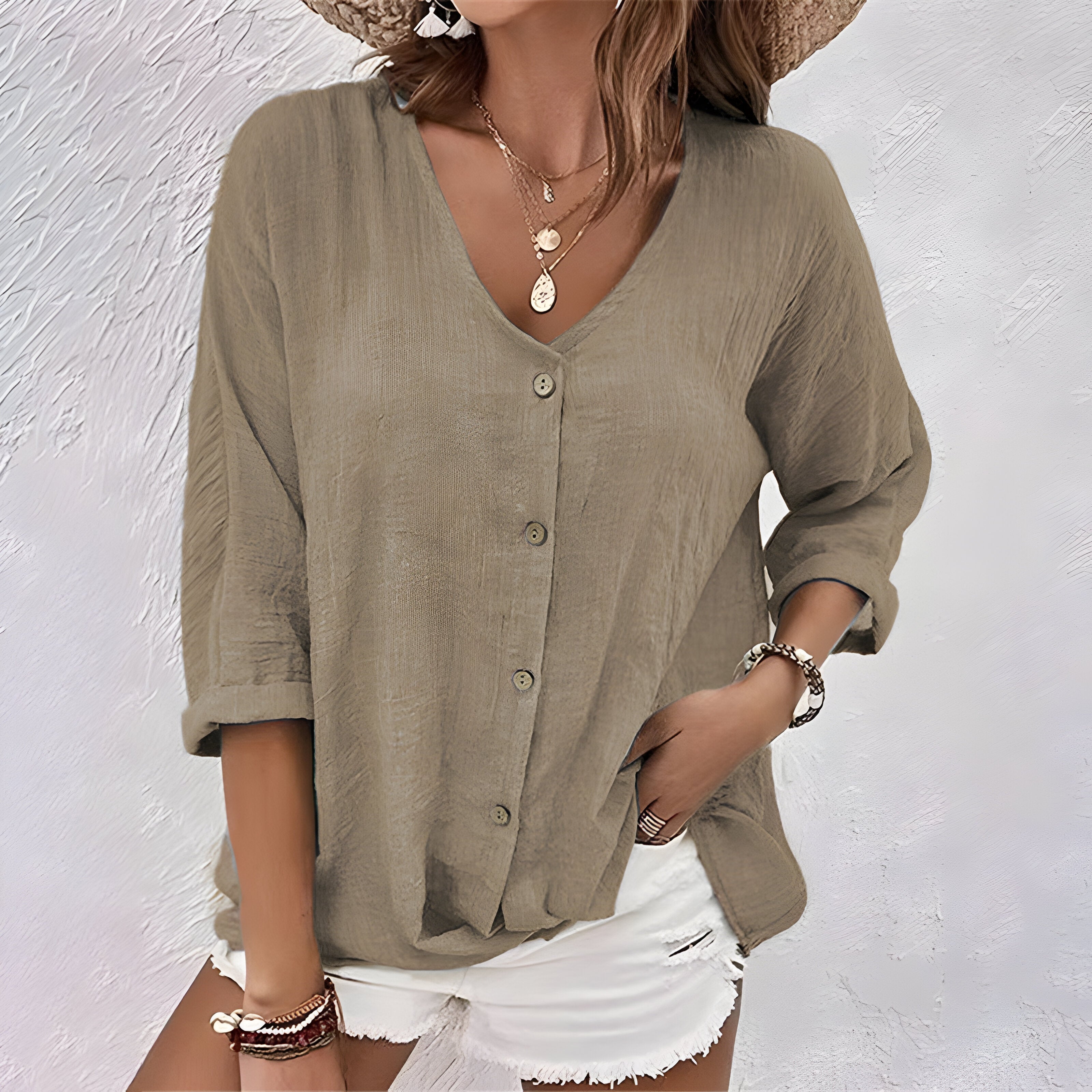 Eva™ | Summer T-Shirt with V-Neck