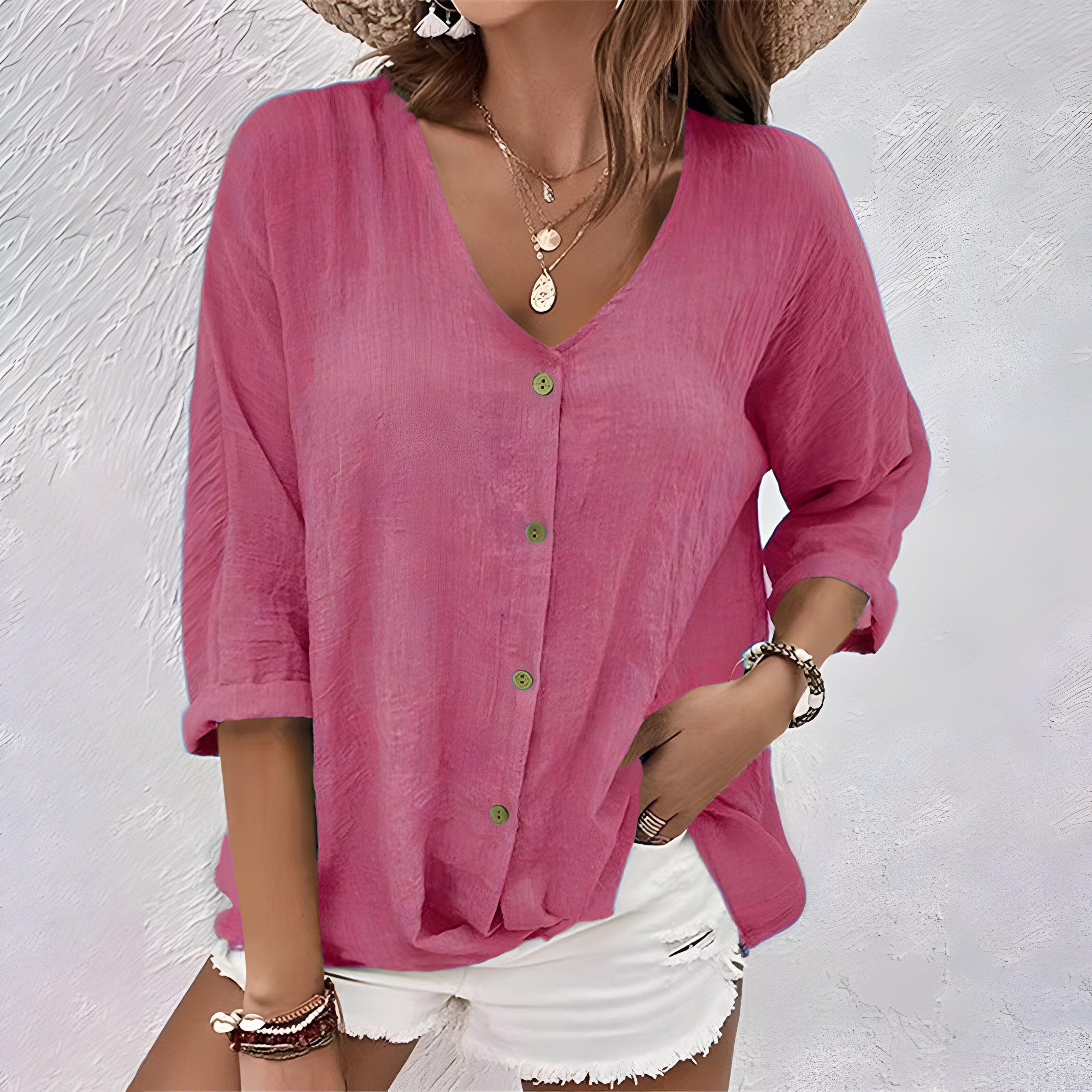 Eva™ | Summer T-Shirt with V-Neck